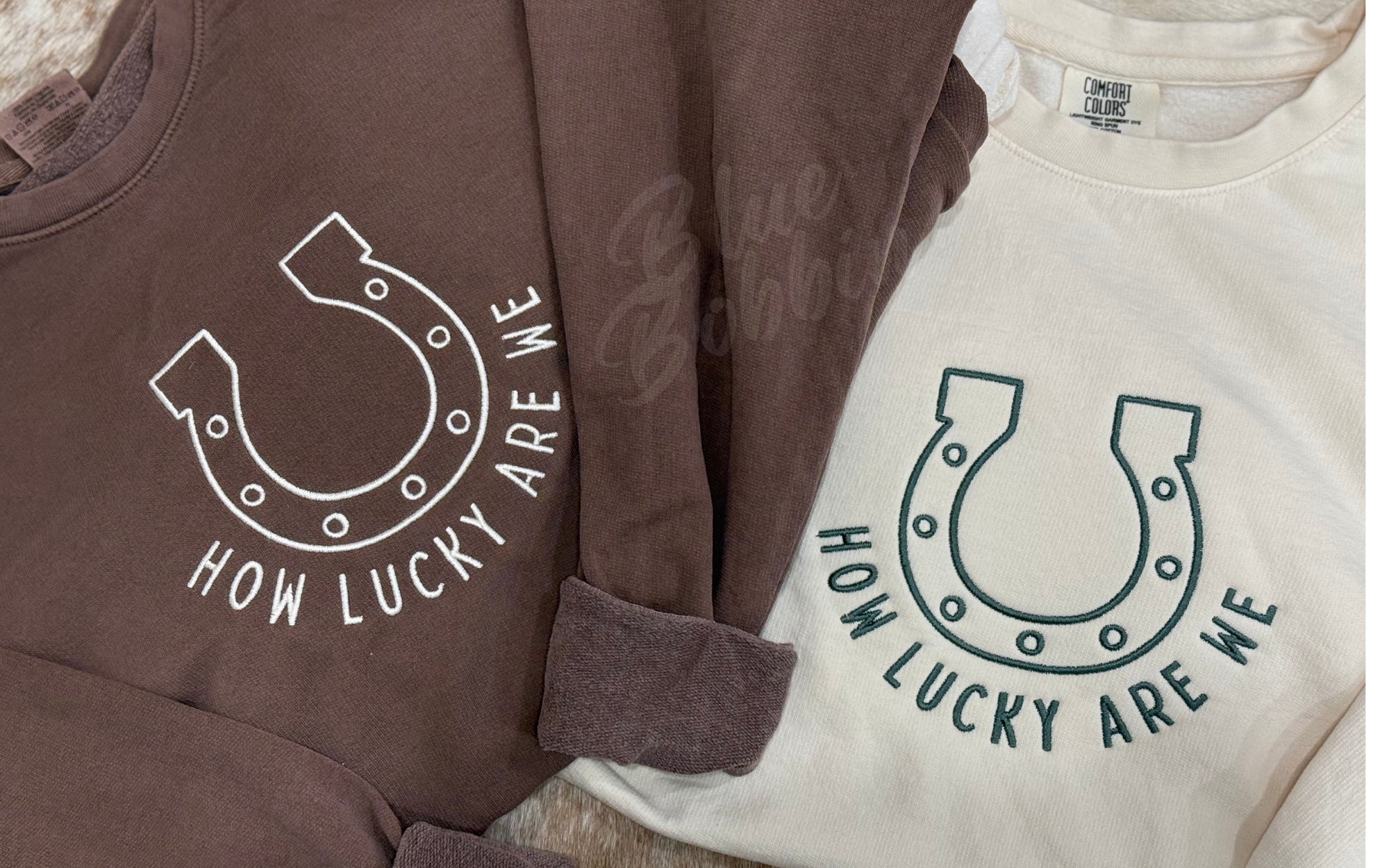 How Lucky Are We - Embroidered Crewneck