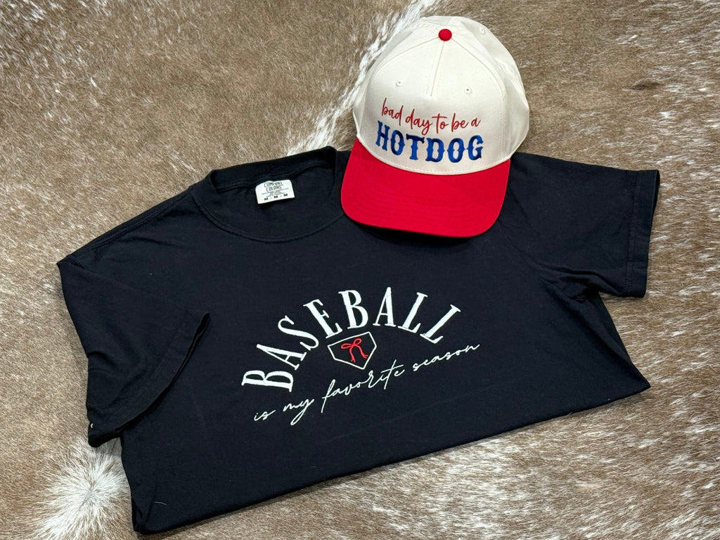 Baseball is my Favorite Season - Comfort Colors T - Black