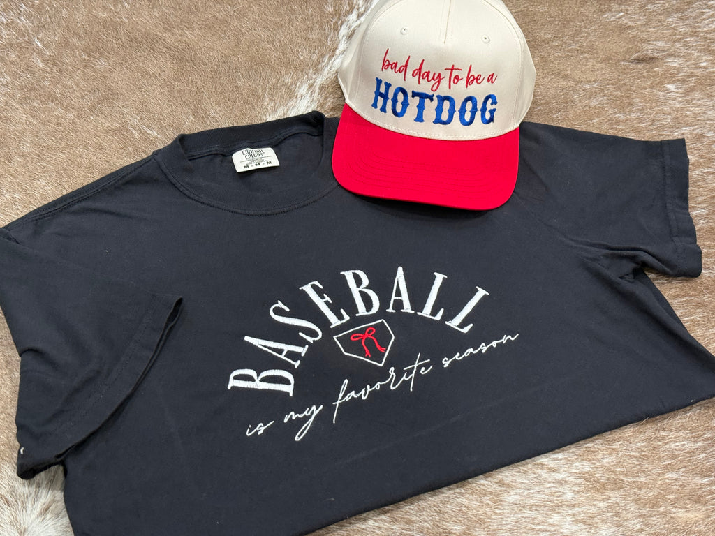 Baseball is my Favorite Season - Comfort Colors T - Black