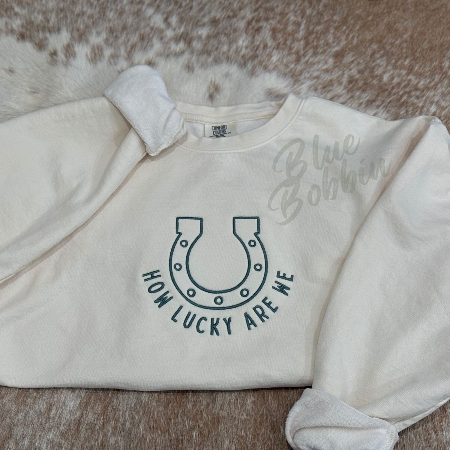 How Lucky Are We - Embroidered Crewneck