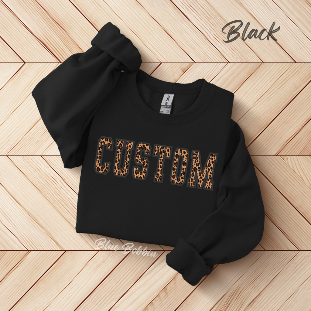 Cheetah Applique Crewneck - Custom/Personalizable