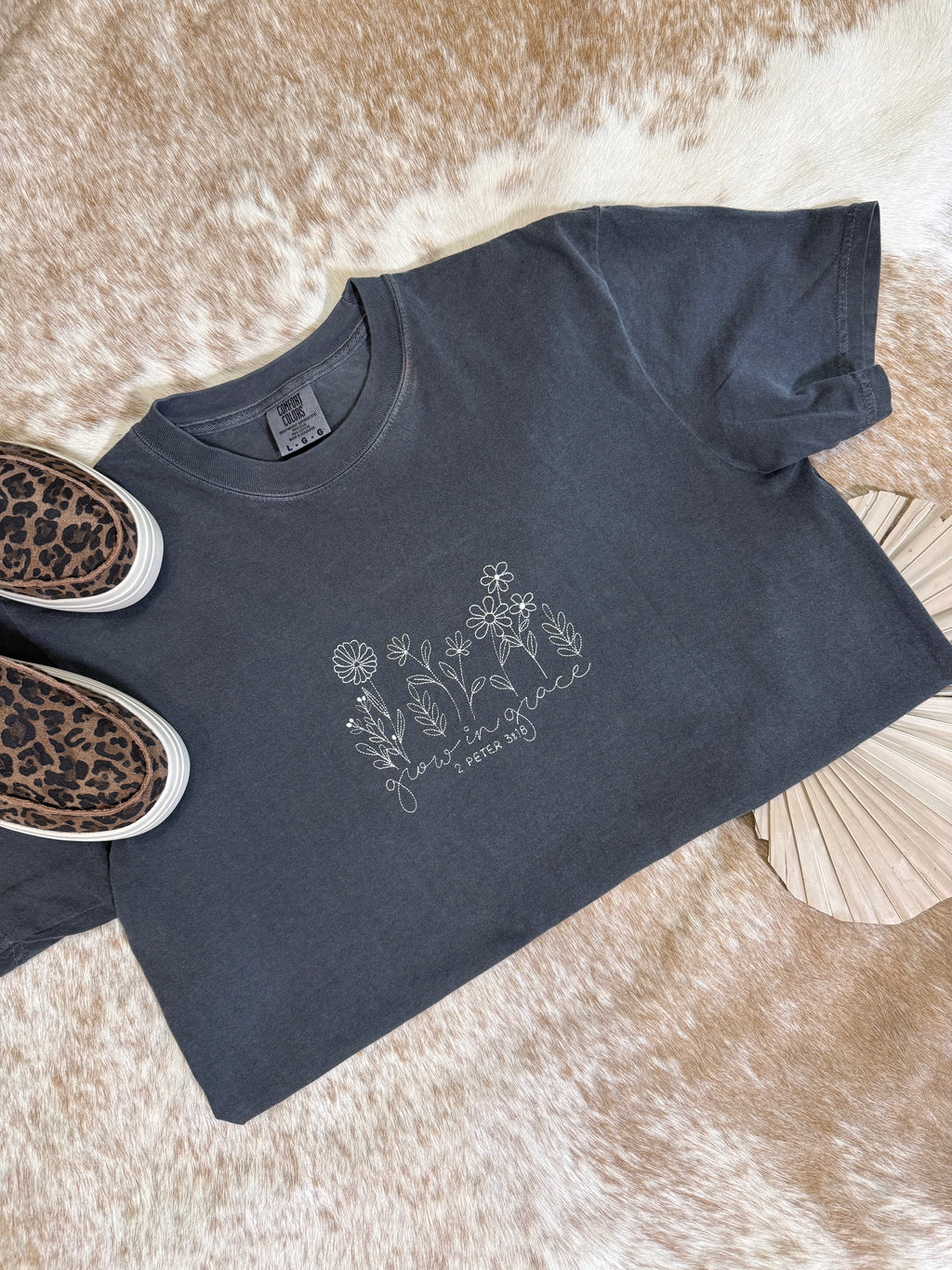 Grow in Grace Embroidered T-Shirt