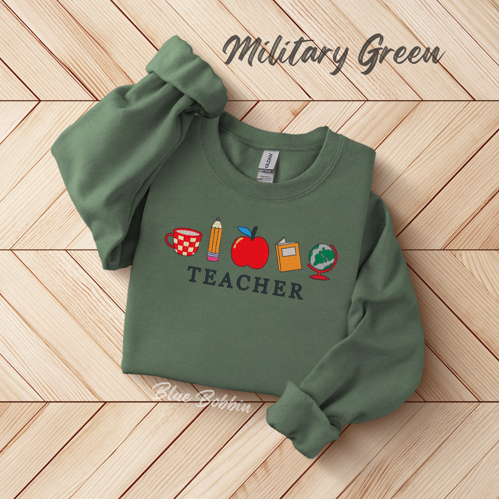 Teacher Icon Embroidered Crewneck