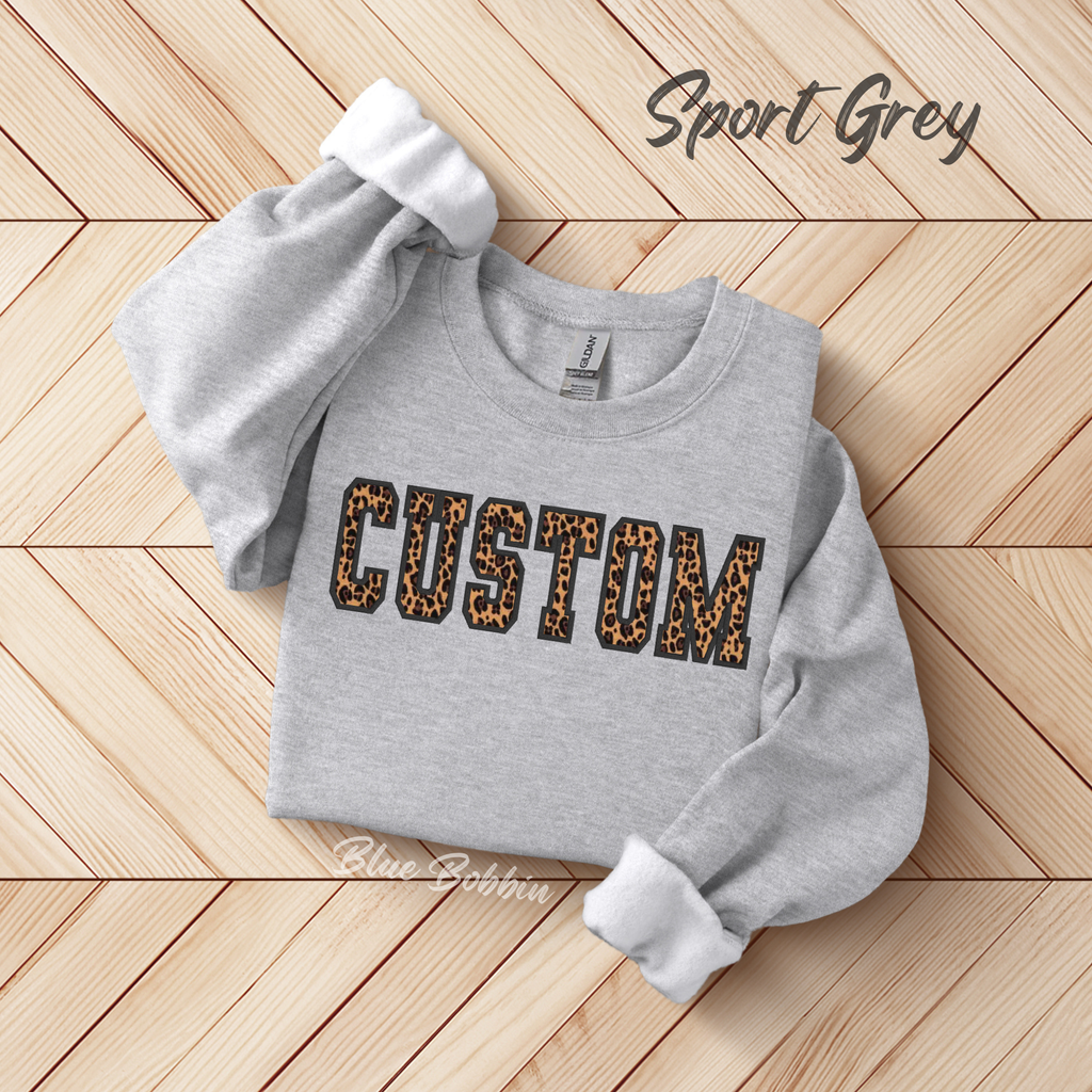 Cheetah Applique Crewneck - Custom/Personalizable